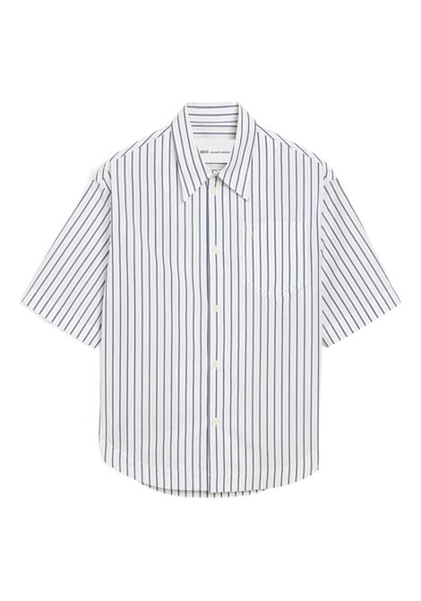 embrossed adc wide man white and blue AMI PARIS | USH809.CO0220A074